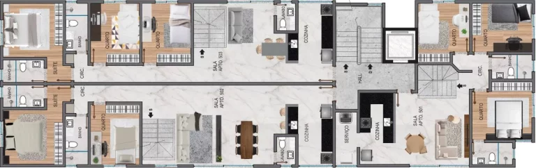 Imagem apartamento 3 quartos 1 suíte 2 vagas 1 elevador
