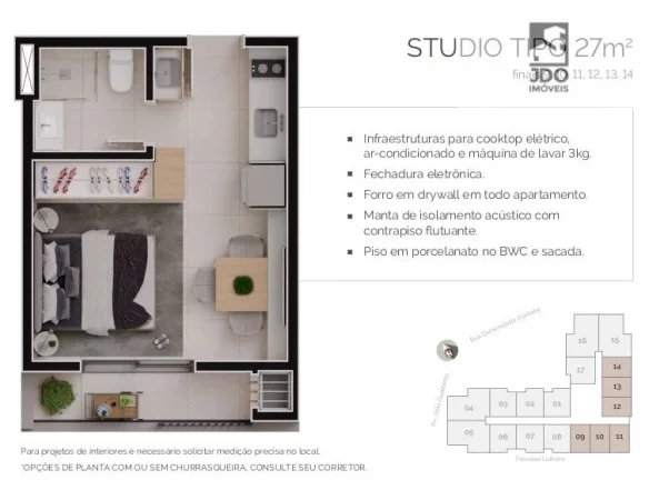 Imagem Studio a Venda no bairro Alto da Glória - Curitiba, PR