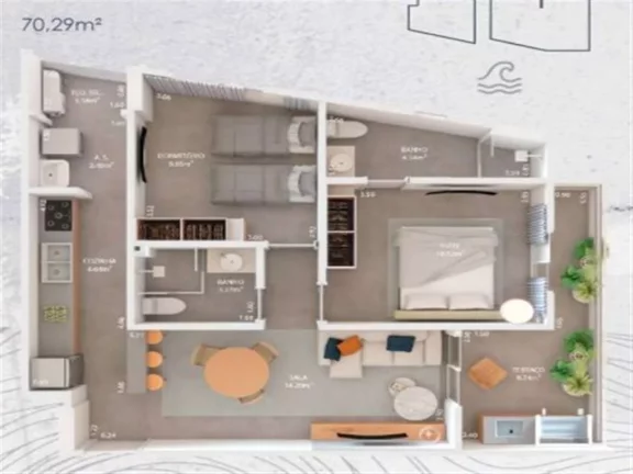 Imagem Apartamento com 2 dorms, Guilhermina, Praia Grande - R$ 1.18 mi, Cod: 2816