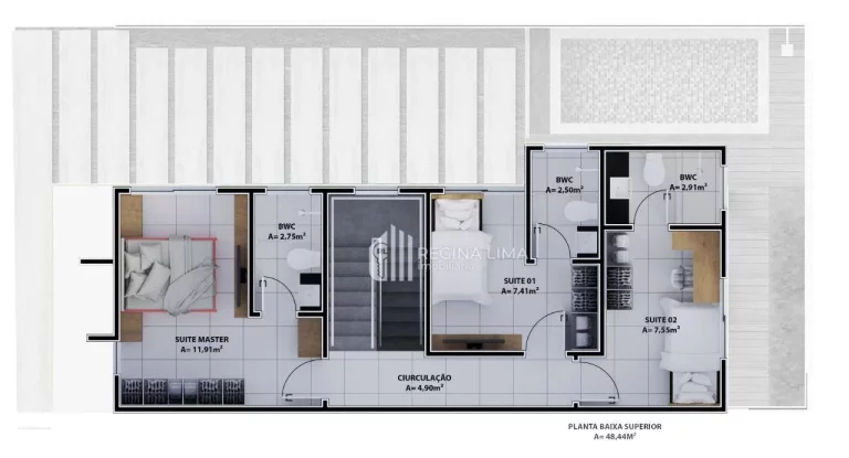 Imagem Casa duplex PRONTA PARA MORAR, em condomínio fechado, 3 dormitórios à venda por R$ 529.600,00 Condomínio VILA PARATI - Morros - Teresina/PI