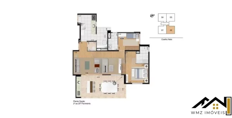 Imagem Apartamento na Vila Prudente com 3 Dorms WMZ Imóveis