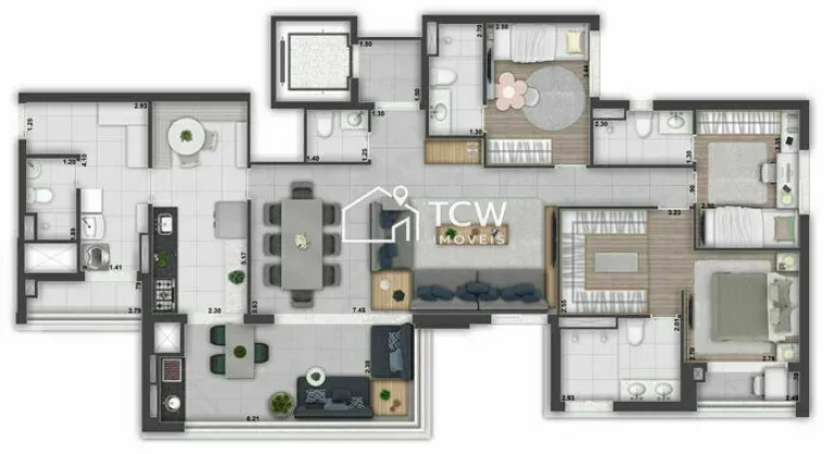Imagem Apartamento Padrão 3 suítes no Paraíso