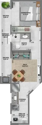 Imagem APARTAMENTO COM 40.06 m² - GUILHERMINA - PRAIA GRANDE SP