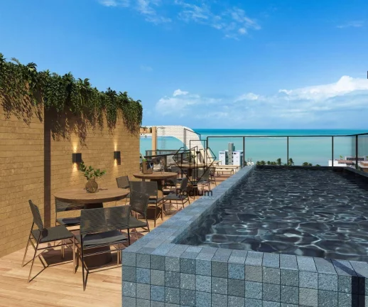 Imagem Apartamentos com varanda / sacada gourmet á 260m da praia do Bairro de Camboinha/Cabedelo - AP2605