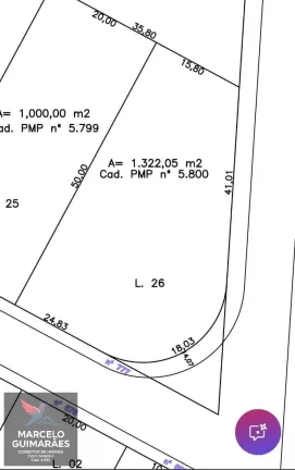Imagem Terreno Condomínio Bandeirantes em Piratininga 1.322 m²