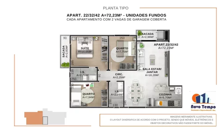 Imagem Apartamento para Venda em São José dos Pinhais, Centro, 3 dormitórios, 1 suíte, 2 banheiros, 4 vagas