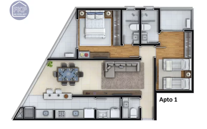 Imagem Apartamento 2 suítes!