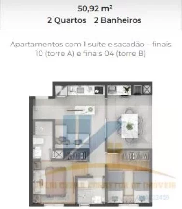 Imagem Apartamento para Venda em Pinhais, Centro, 2 dormitórios, 1 banheiro, 1 vaga