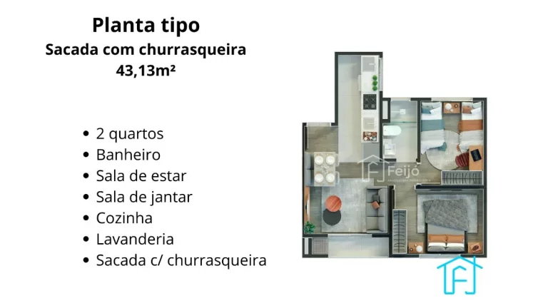Imagem Apartamentos 2 dorm. no Bairro Ponta Grossa / Chapéu do Sol