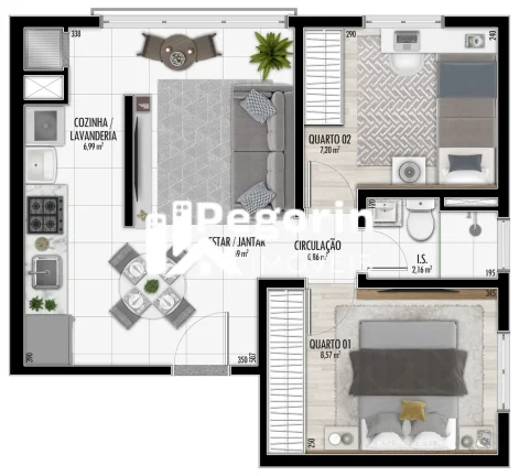 Imagem Apartamento 02 Quartos santa candida Padrão