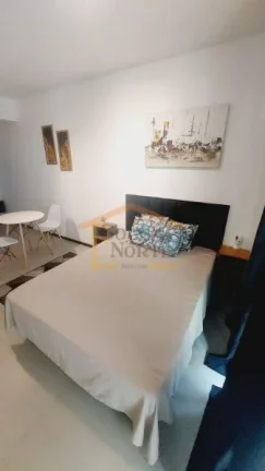 Imagem Apto Studio 27,61m², 1 dormitório, banheiro, sacada, Vidros antirruído, porta com senha eletrôni...