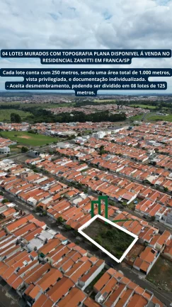Imagem 04 LOTES MURADOS COM TOPOGRAFIA PLANA DISPONIVEL Á VENDA NO RESIDENCIAL ZANETTI EM FRANCA/SP