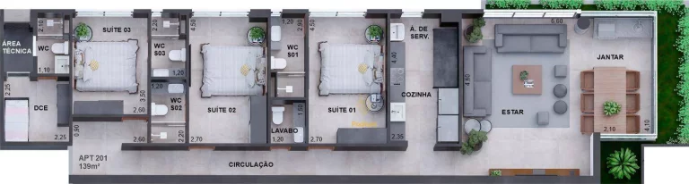 Imagem Apartamentos térreo com área privativa e jacuzzi a beira mar da praia do Cabo Branco - AP0501