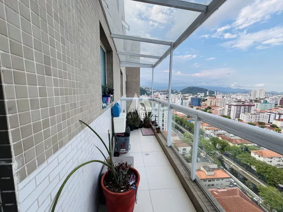 Imagem Apartamento Cobertura Duplex com 3 dormitórios e 2 vagas demarcadas - Marapé / Santos