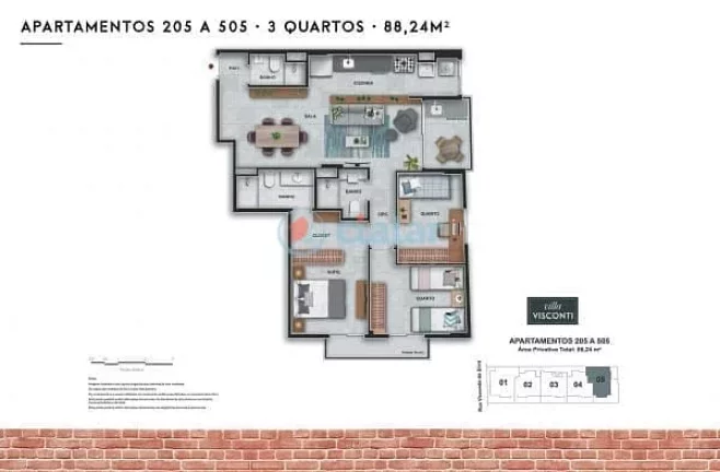 Imagem Apartamento à venda 3 Quartos 1 Suite 1 Vaga 88.24M Botafogo Rio de Janeiro - RJ | Villa Visconti