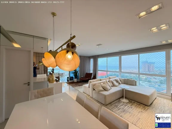 Imagem APARTAMENTO ALTO PADRÃO COM VISTA MAR EM PATAMARES  155M², 3 VAGAS, FINAMENTE DECORADO