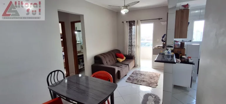 Imagem Apartamento à venda na Vila Assunção, Praia Grande-SP: 1 quarto, 1 sala, 1 banheiro, 1 vaga, 42m² de área!