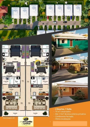 Linda Casa bem localizada em condomínio - 2Qts, Suíte Oportunidade!