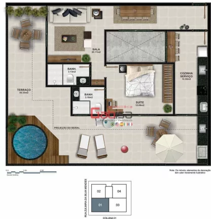 Imagem Quarto e Sala no Braga