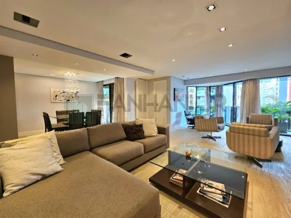 Imagem Apartamento mobiliado para locação no Itaim Bibi, São Paulo-SP: 2 quartos, 2 suítes, 3 salas, 4 banheiros, 2 vagas, 163 m².