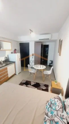 Imagem Apto Studio 27,61m², 1 dormitório, banheiro, sacada, Vidros antirruído, porta com senha eletrôni...