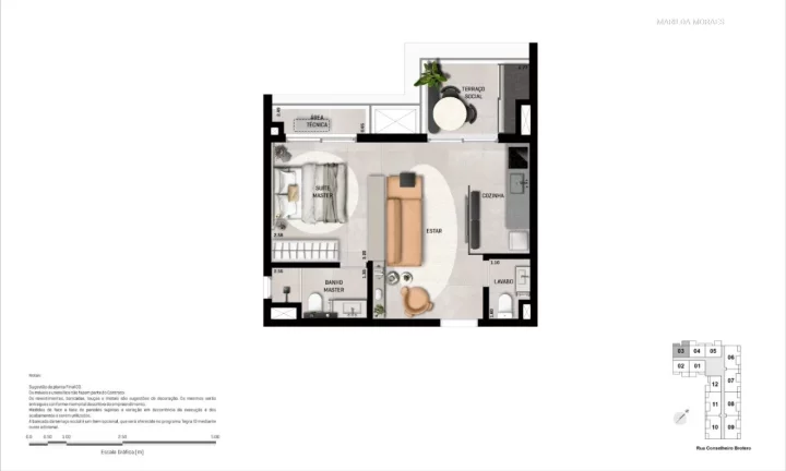 Foto do imóvel: O empreendimento Mozae, localizado no prestigiado bairro de Higienópolis, é uma oportunidade únic...