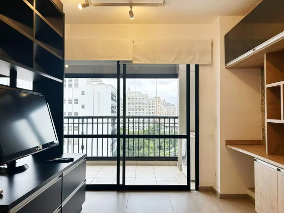 Imagem Studio de Luxo para Locação em Condomínio na Bela Vista, São Paulo-SP: 1 Quarto, 2 Salas, 1 Banheiro, 1 Vaga de Garagem!