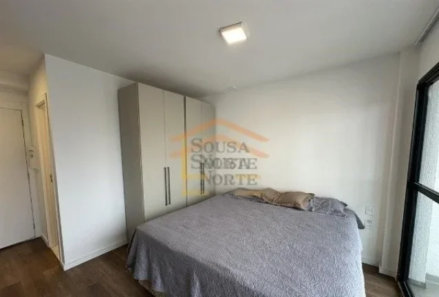 Imagem Apartamento tipo studio, mobiliado, 1 dormitório, sacada, cozinha planejada, banheiro, 26m².

Pró...