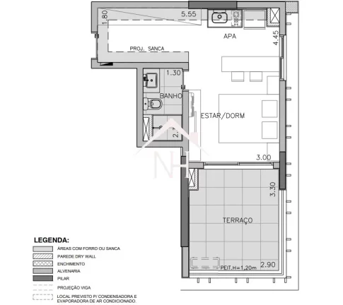 Imagem studio de 39m ao lado do metrô Oscar Freire com dormitório, fitness, spa, sauna, garden terrace, decks, spinning, lounge com garden, piscinas