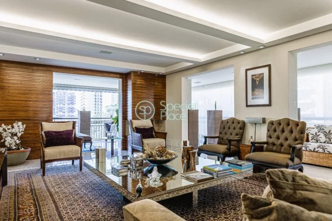 Imagem Excelente apartamento com 400m² no Morumbi, living super espaçoso integrado ao home theater e à s...