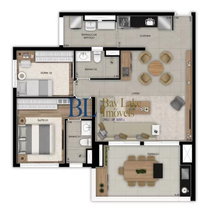 Imagem Apartamento Com 88M² Em Andar Alto - Varanda Gourmet Gran diálogo