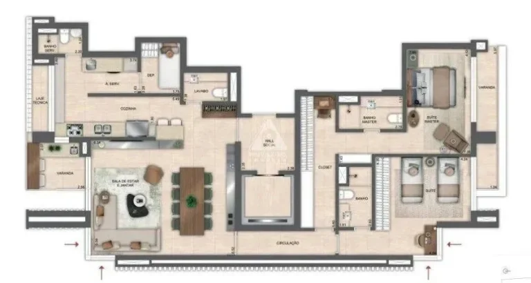 Imagem Apartamento para Venda em Rio de Janeiro, BARRA DA TIJUCA, 2 dormitórios, 2 suítes, 4 banheiros, 1 vaga