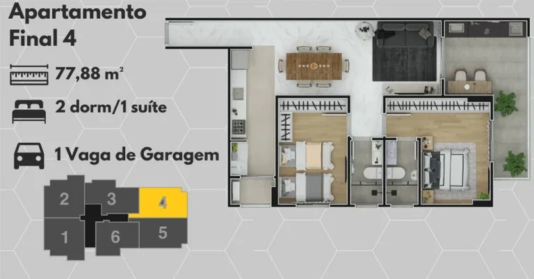 Imagem APARTAMENTO COM 77.88 m² - MIRIM - PRAIA GRANDE SP