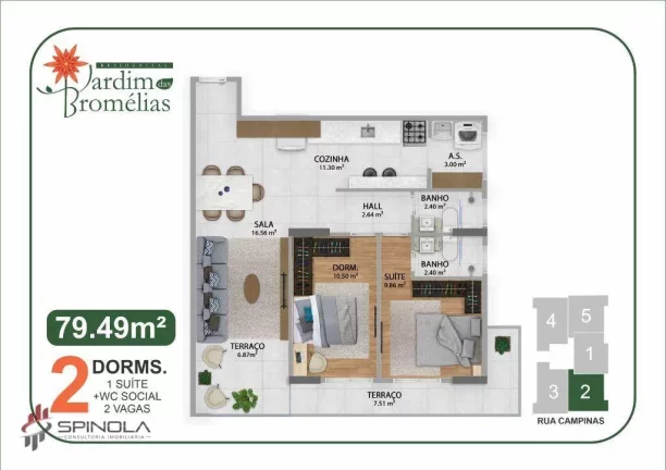 Imagem Apartamento com 2 dormitórios à venda, 79 m² por R$ 715.950,00 - Boqueirão - Praia Grande/SP