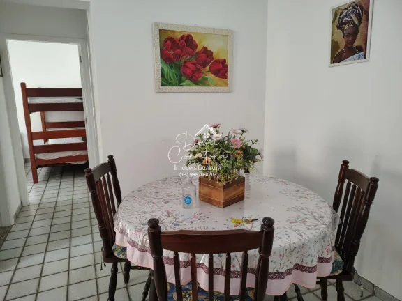 Imagem Apartamento à venda em Guarujá-SP, Pitangueiras: 1 quarto, 1 suíte, 2 salas, 2 banheiros, 1 vaga, 60m². Venha conferir!