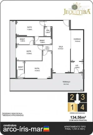 Imagem Apartamento com 3 dormitórios à venda, 134 m² por R$ 1.372.512,00 - Canto do Forte - Praia Grande/SP