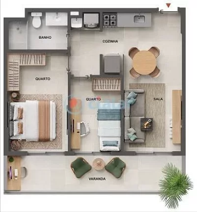 Imagem Garden à venda 2 Quartos 1 Vaga 77.8M Tijuca Rio de Janeiro - RJ | Cores da Tijuca