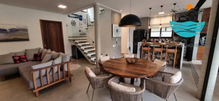 Imagem Venda ou Aluguel de casa em Juquehy - Condomínio com 4 suítes, 200m da praia, piscina privativa, área gourmet - máx. 12 pessoas | Juquehy Imobiliária