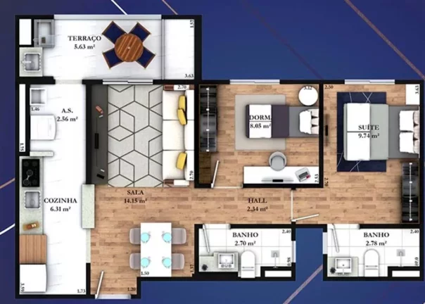 Imagem APARTAMENTO COM 65 m² - GUILHERMINA - PRAIA GRANDE SP