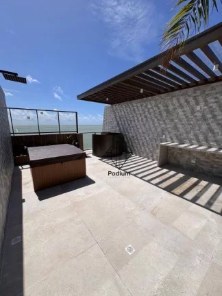 Imagem Apartamento frente mar, pé na areia com varanda/sacada gourmet e vista para o mar da praia do Bessa CO0348