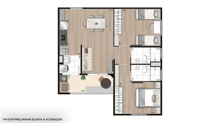 Imagem Apartamento para Venda em Mongaguá, Umuarama, 1 dormitório, 1 banheiro, 1 vaga