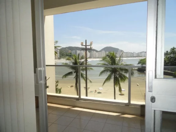 Imagem Apartamento 2 Dormitórios Varanda Vista Total Frente Mar Top Pé Na Areia À Venda, 115 m² por R$ 1.000.000 - Praia Das Astúrias - Guarujá/SP - AP2786