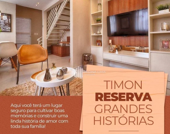 Imagem Casa duplex em construção, 2 dormitórios à venda por R$ 228.871,00 - Condomínio RESERVA ALVORADA - Cajueiro - Timon/MA