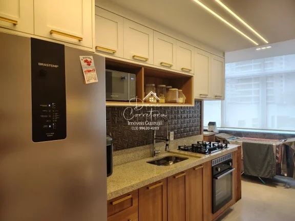 Imagem Imperdível apartamento à venda em Guarujá-SP, Pitangueiras: 3 quartos, 1 suíte, 2 salas, 3 banheiros, 1 vaga, 130m².