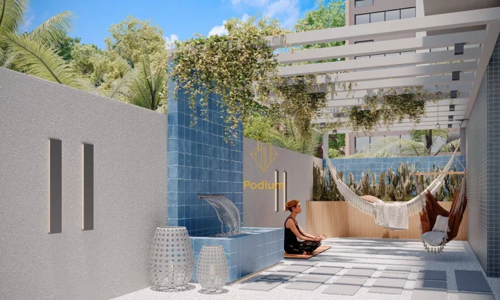 Imagem Flats térreo com área privativa em i a 50m da praia do Cabo branco - FL0258