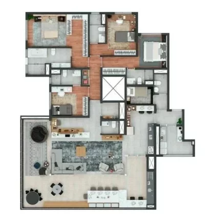 Imagem Apartamento para Venda em São Paulo, Pinheiros, 4 dormitórios, 4 suítes, 5 banheiros, 3 vagas