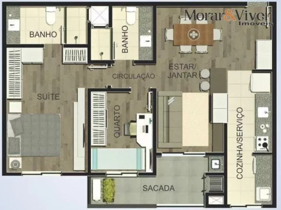 Imagem Apartamento para Venda em Curitiba, Vila Izabel, 3 dormitórios, 1 suíte, 2 banheiros, 1 vaga