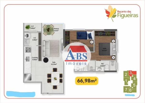 Imagem Apartamento com 2 dormitórios à venda, 66 m² por R$ 435.370,00 - Vila Guilhermina - Praia Grande/SP