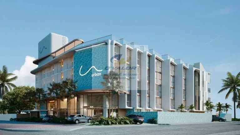 Imagem Vendo flats e apartamentos com 2 quartos, em prédio pé na areia da paria do Bessa, com plantas de 23m² à 143m²