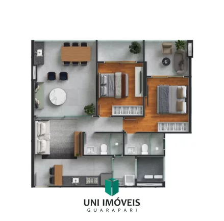 Imagem Lançamento na Praia do morro, unidades de 2 a 3 quartos, sendo 1 ou 3 suítes e até 2 vagas de garagem.